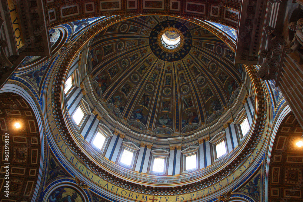 Interior of St. Peter's Cathedral in the Vatican, Italy