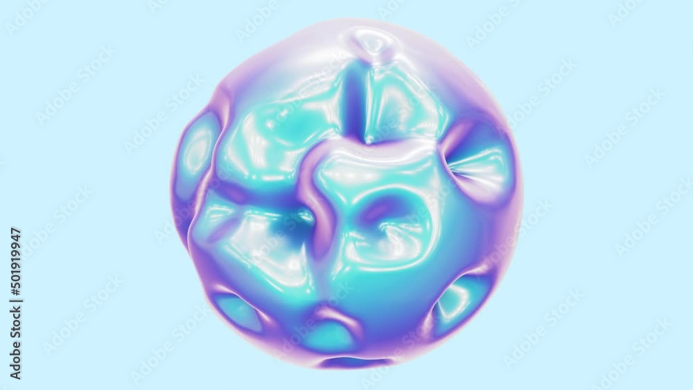 Realistic looping 3D animation of the abstract morphing liquid iridescent plastic form rendered in UHD with alpha matte Realistic looping 3D animation of the abstract morphing liquid iridescent plastic form rendered in UHD with alpha matte