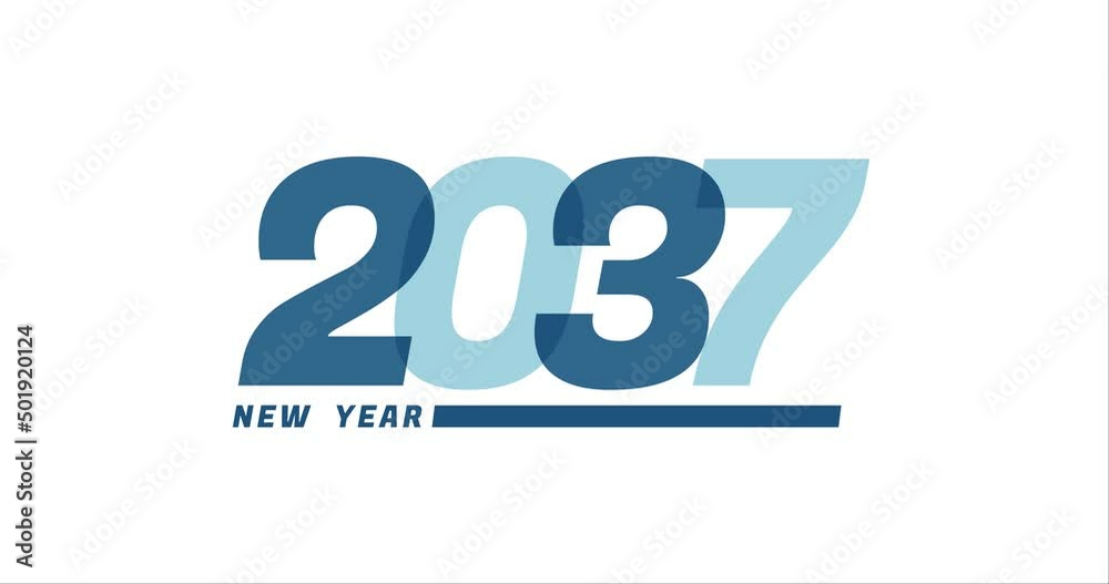 2037 animation Isolated on white background, 2037 new year design template 2037 animation Isolated on white background, 2037 new year design template