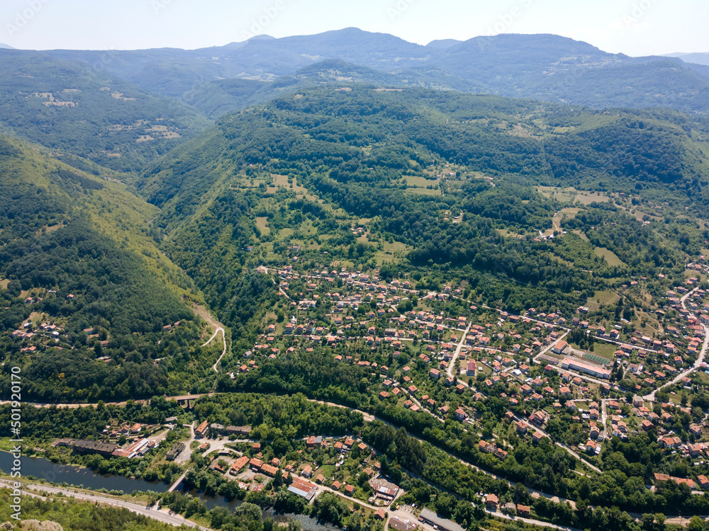 Aerial view of Lakatnik Rocks at Iskar river and Gorge, Bulgaria Aerial view of Lakatnik Rocks at Iskar river and Gorge, Bulgaria