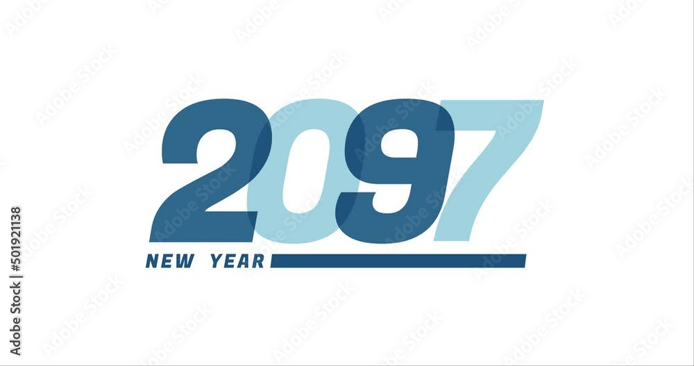 2097 animation Isolated on white background, 2097 new year design template 2097 animation Isolated on white background, 2097 new year design template
