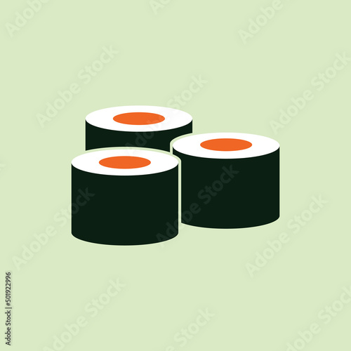 Sushi rolls a simple vector icon. Japanese cuisine, traditional food illustration.