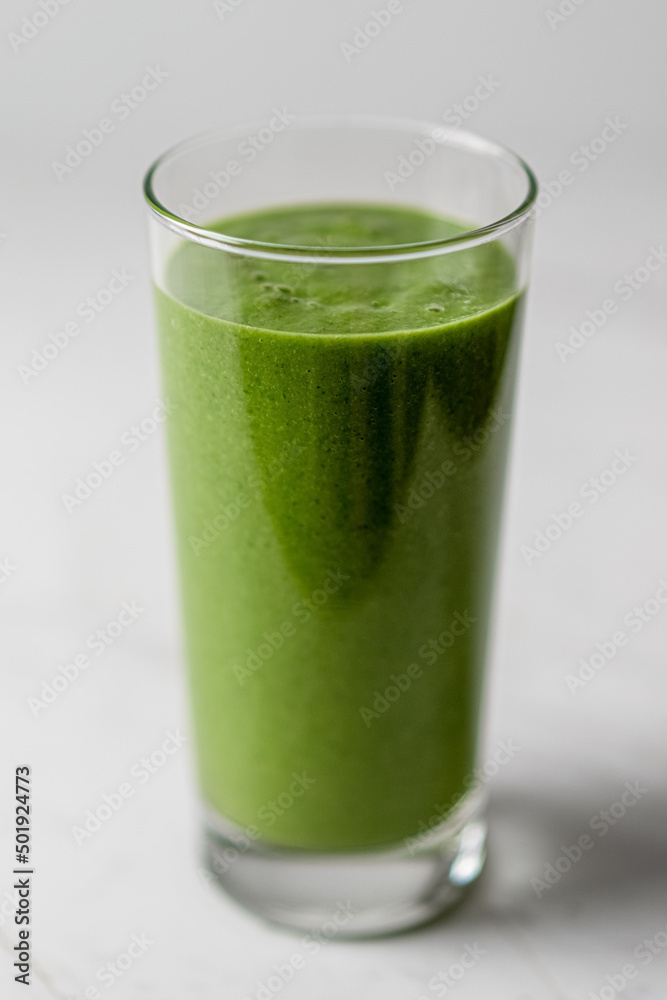 Healthy Detox Green Kale Smoothie Glass with Spirulina Healthy Detox Green Kale Smoothie Glass with Spirulina
