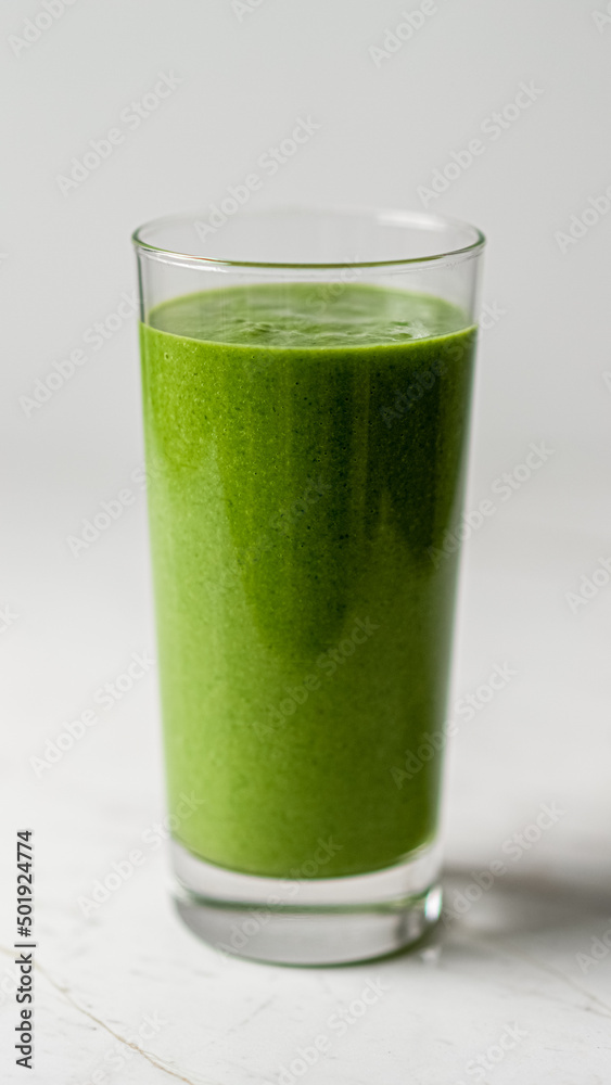Healthy Detox Green Kale Smoothie Glass with Spirulina Healthy Detox Green Kale Smoothie Glass with Spirulina