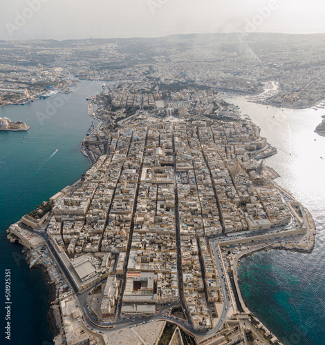 aerial shot of Valletta, Malta