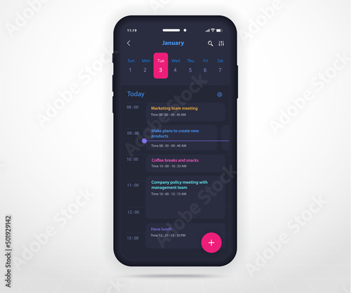 Mobile app calendar planner concept, Appointment calendar template UI UX, Smartphone calendar schedule agenda annual planning meeting application, Calendar events, Activity, Event app, Vector phone