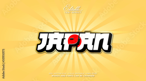Japan vector editable text effect