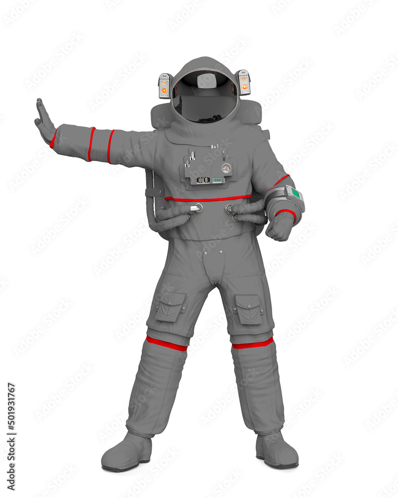 astronaut is saying stop there on white background astronaut is saying stop there on white background