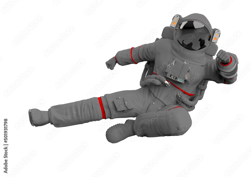 astronaut is kicking up on white background astronaut is kicking up on white background