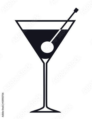 Martini cocktail glass vector icon