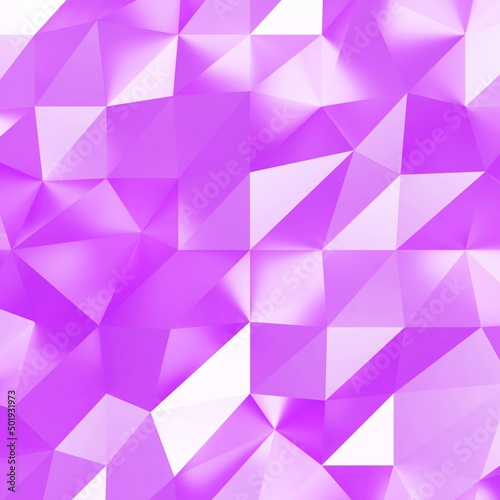 Abstract purple low poly triangle geometric background. 3d rendering.