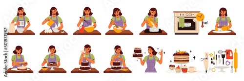 Homemade Cooking Cake Icon Set
