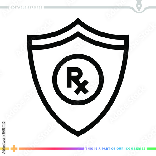 Line icon for drug resistance and tolerance illustrations with editable strokes. This vector graphic has customizable stroke width.