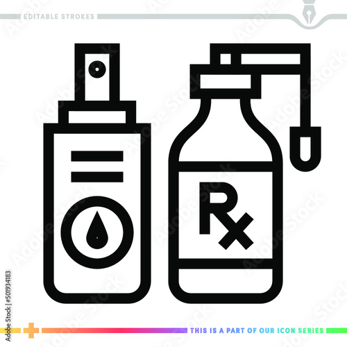 Line icon for alternative medicine illustrations with editable strokes. This vector graphic has customizable stroke width.