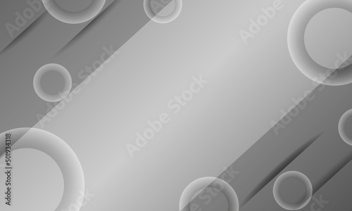 Black and white abstract vector banner with gradient. Business background with rings circles oblique lines