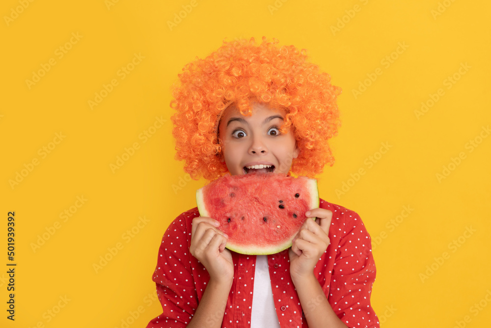 Fototapeta premium fructose healthy eating on summer vacation. fancy teen girl having fun. summertime.