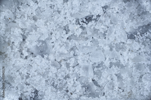 crystals rock salt cubes macro under the microscope granules