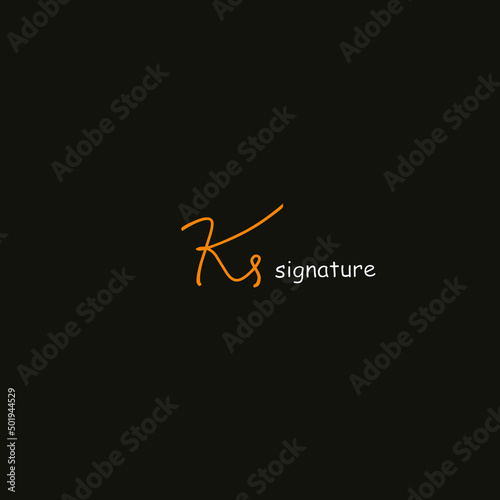 Ks initial handwriting logo vector