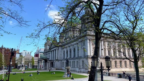 Belfast City Hall wide angle view - Ireland travel photography photo