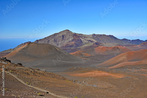 View of the sacred Haleakala Crater summit on Maui island, Hawaii a U..S. National Park