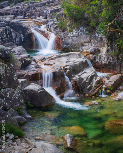 Waterfalls at Mata de Albergaria in Peneda-Gerês National Park, Portugal photo