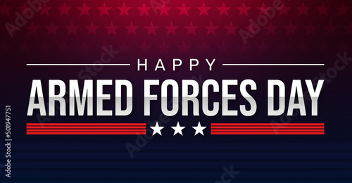 Armed Forces Day Celebration Concept Patriotic Background with Gradient and Stars. America celebrates this day to honor the services of all military forces photo