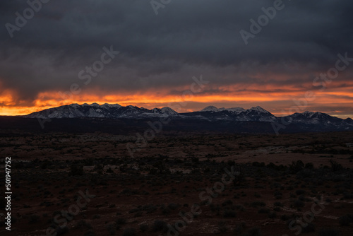 Early Morning Color Over The La Sal Mountains
