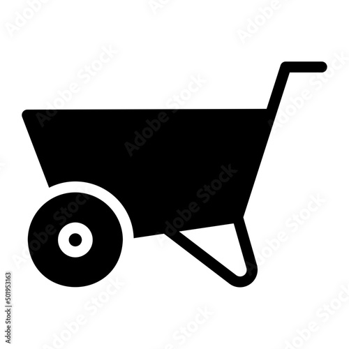 wheelbarrow glyph icon