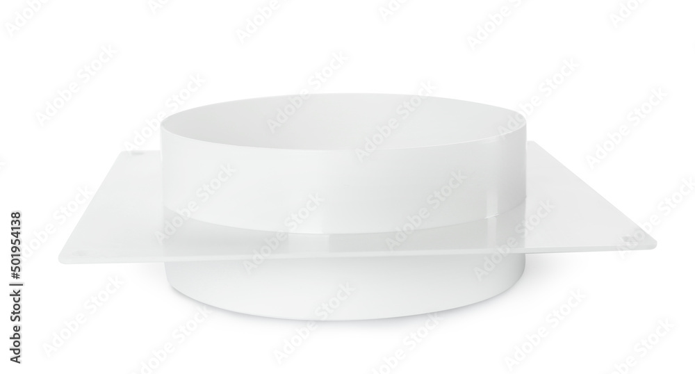 Plastic connector for home ventilation system isolated on white Plastic connector for home ventilation system isolated on white