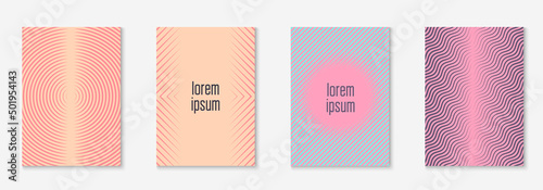 Line geometric elements on minimalist trendy cover template.