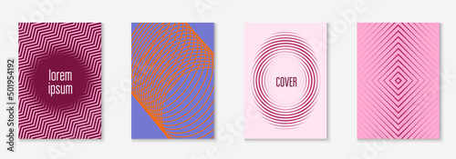 Set brochure as minimalist trendy cover. Line geometric element.