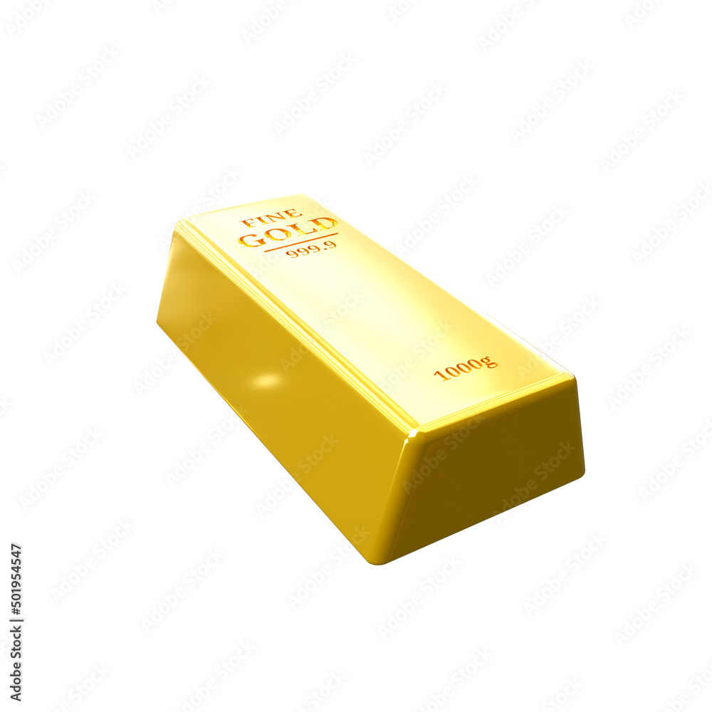 Gold bars. Money saving concept. Investing in gold. 3D Illustration. Gold bars. Money saving concept. Investing in gold. 3D Illustration.