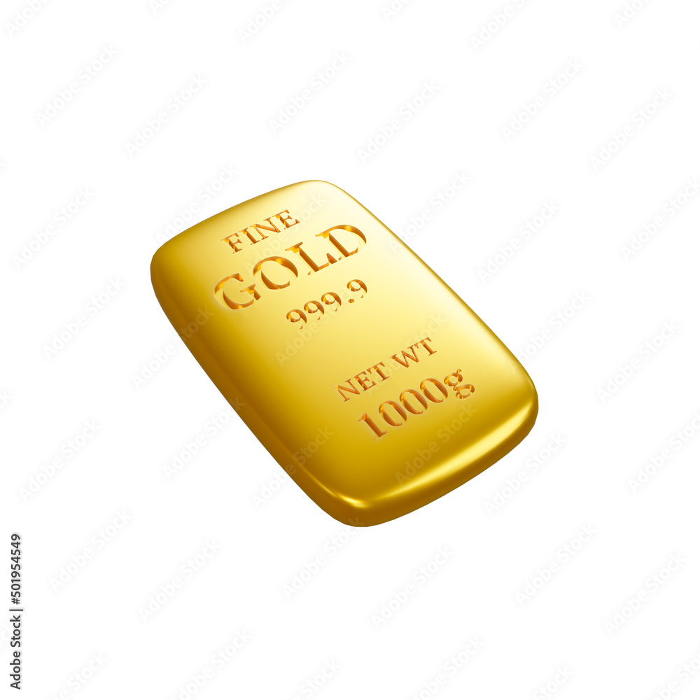 Gold bars. Money saving concept. Investing in gold. 3D Illustration. Gold bars. Money saving concept. Investing in gold. 3D Illustration.