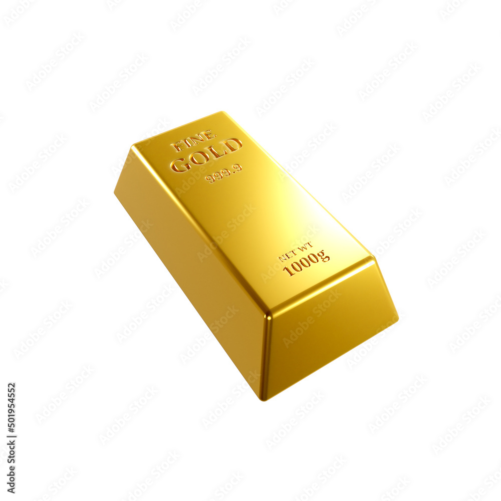 Gold bars. Money saving concept. Investing in gold. 3D Illustration. Gold bars. Money saving concept. Investing in gold. 3D Illustration.