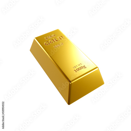 Gold bars. Money saving concept. Investing in gold. 3D Illustration.