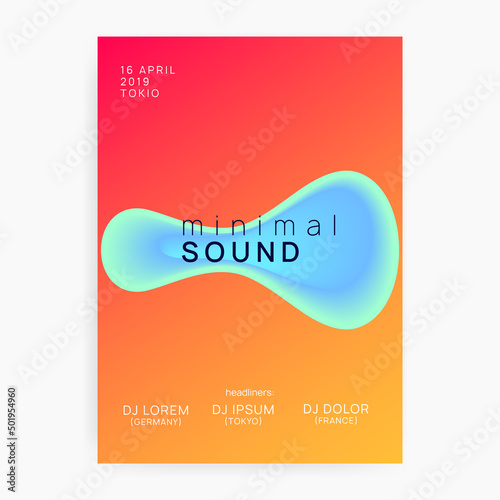 Dance Fest. Wave Glitch For Invitation. Electro And Concert Vector. Geometric Background For Set Template. Jazz Neon Party. Purple And Turquoise Dance Fest