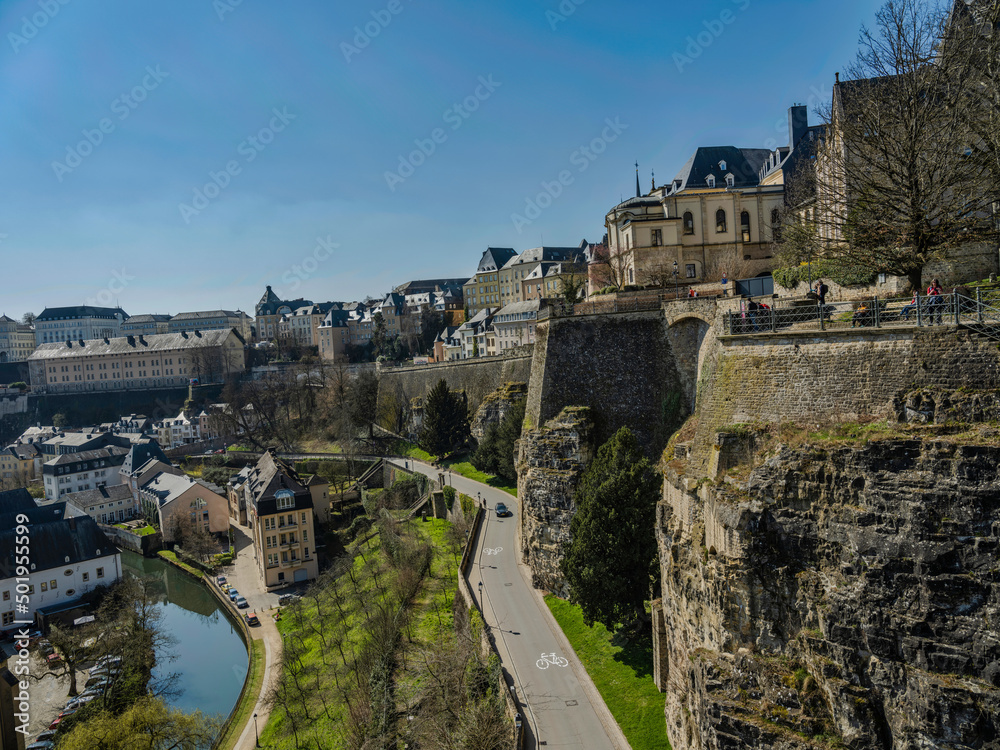 Fototapeta premium Upper and lower Luxembourg town