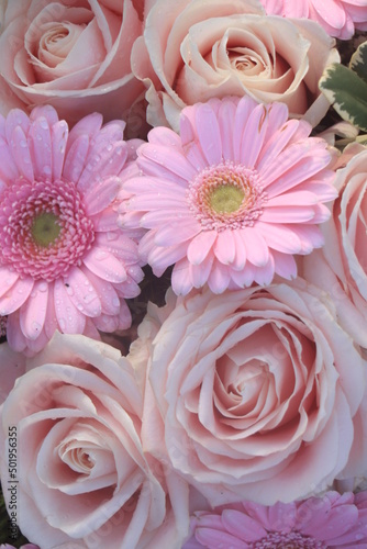 Pink wedding flowers