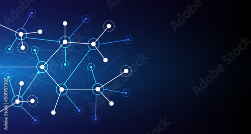 Blue vector background with rings, light lines. Futuristic technology style decoration design with triangular structure.EP.1