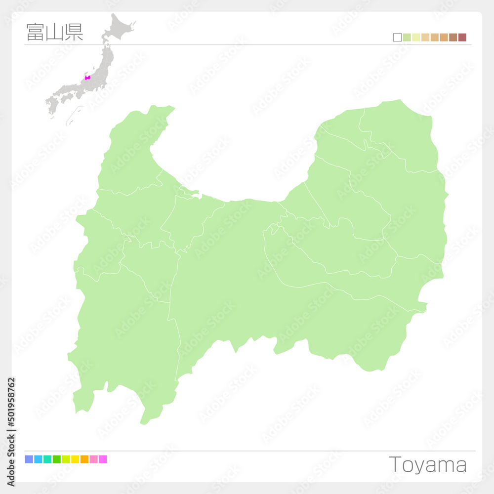 富山県の地図・Toyama Map