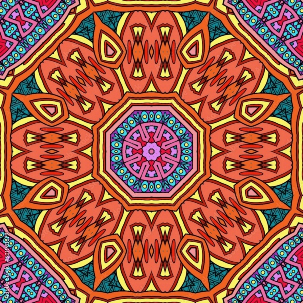 Colorful Mandala Flowers Pattern Boho Symmetrical 93 Colorful Mandala Flowers Pattern Boho Symmetrical 93