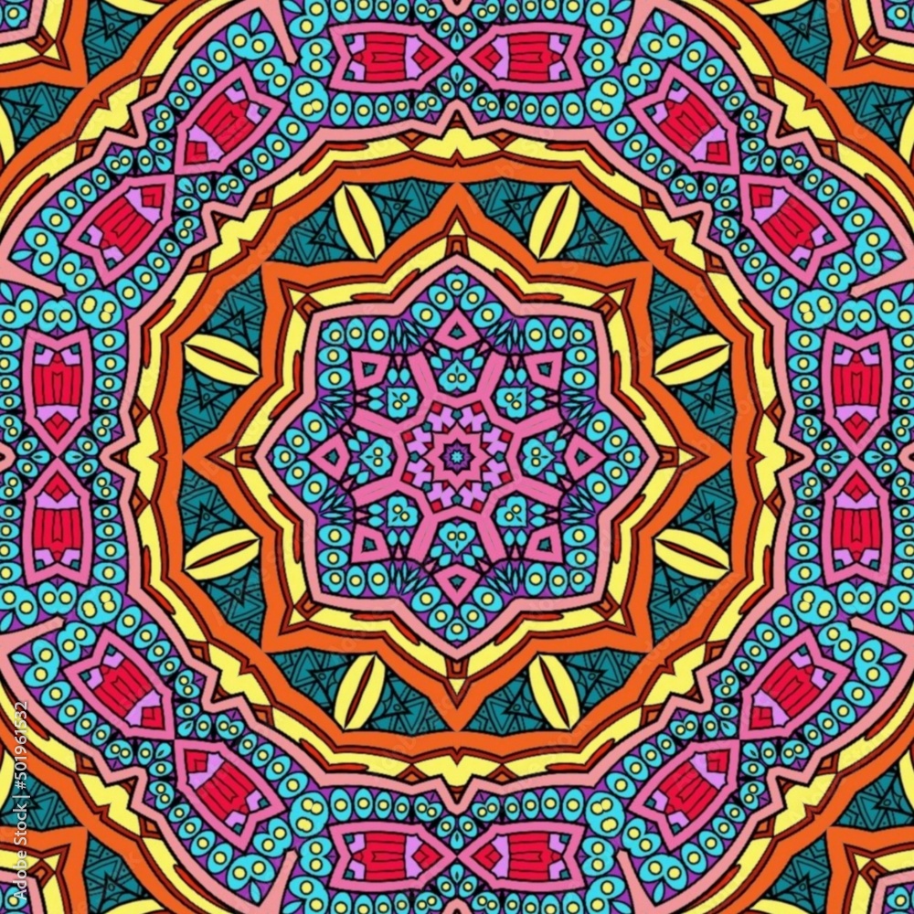 Colorful Mandala Flowers Pattern Boho Symmetrical 48 Colorful Mandala Flowers Pattern Boho Symmetrical 48