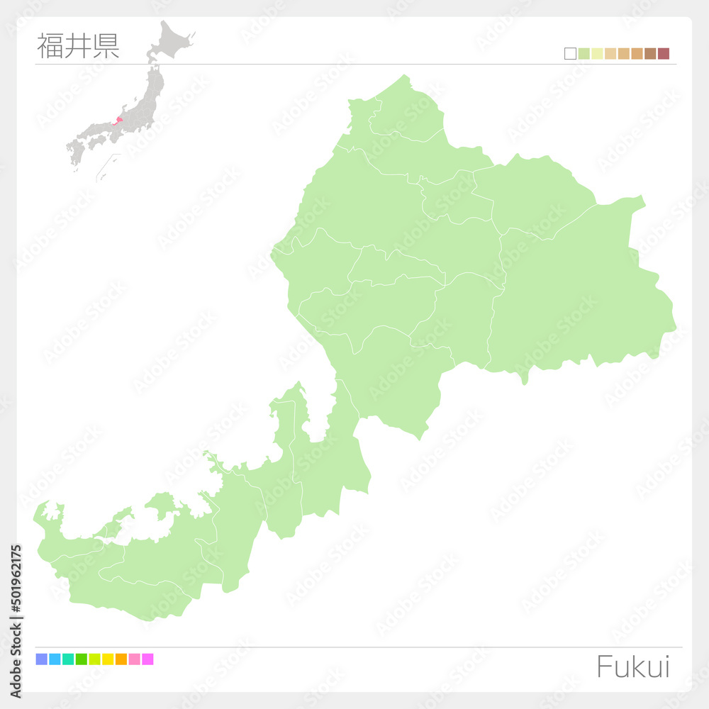 福井県の地図・Fukui Map