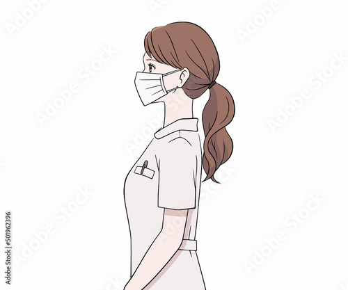 マスクをつけた看護師