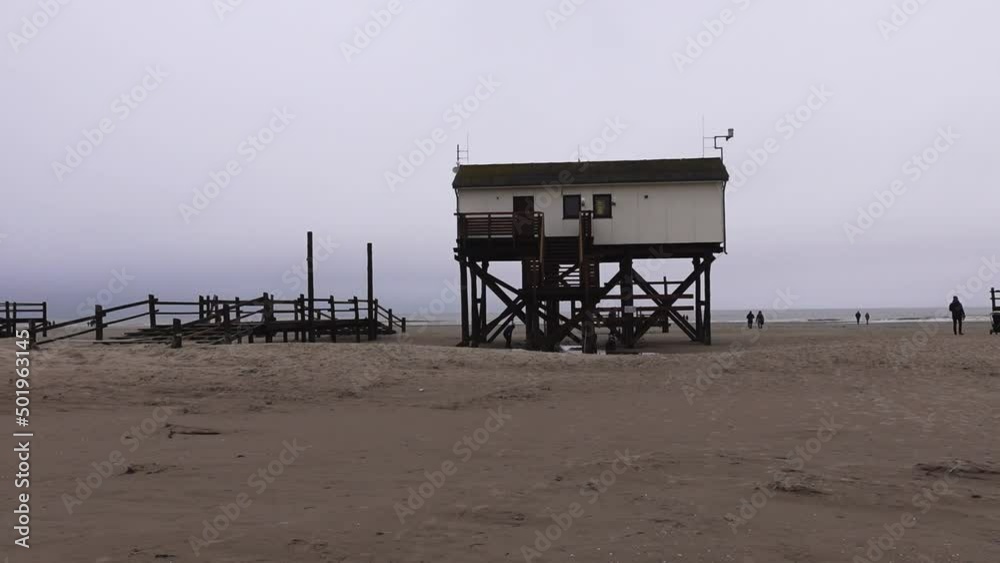 Stilt house at the beach in Sankt Peter Ording, Germany Stilt house at the beach in Sankt Peter Ording, Germany