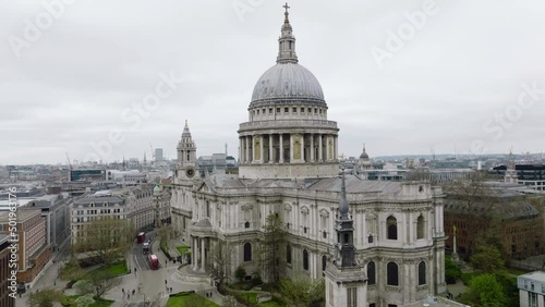 Exterior View Of St. Paul's Cathedral In London, United Kingdom. - aerial photo