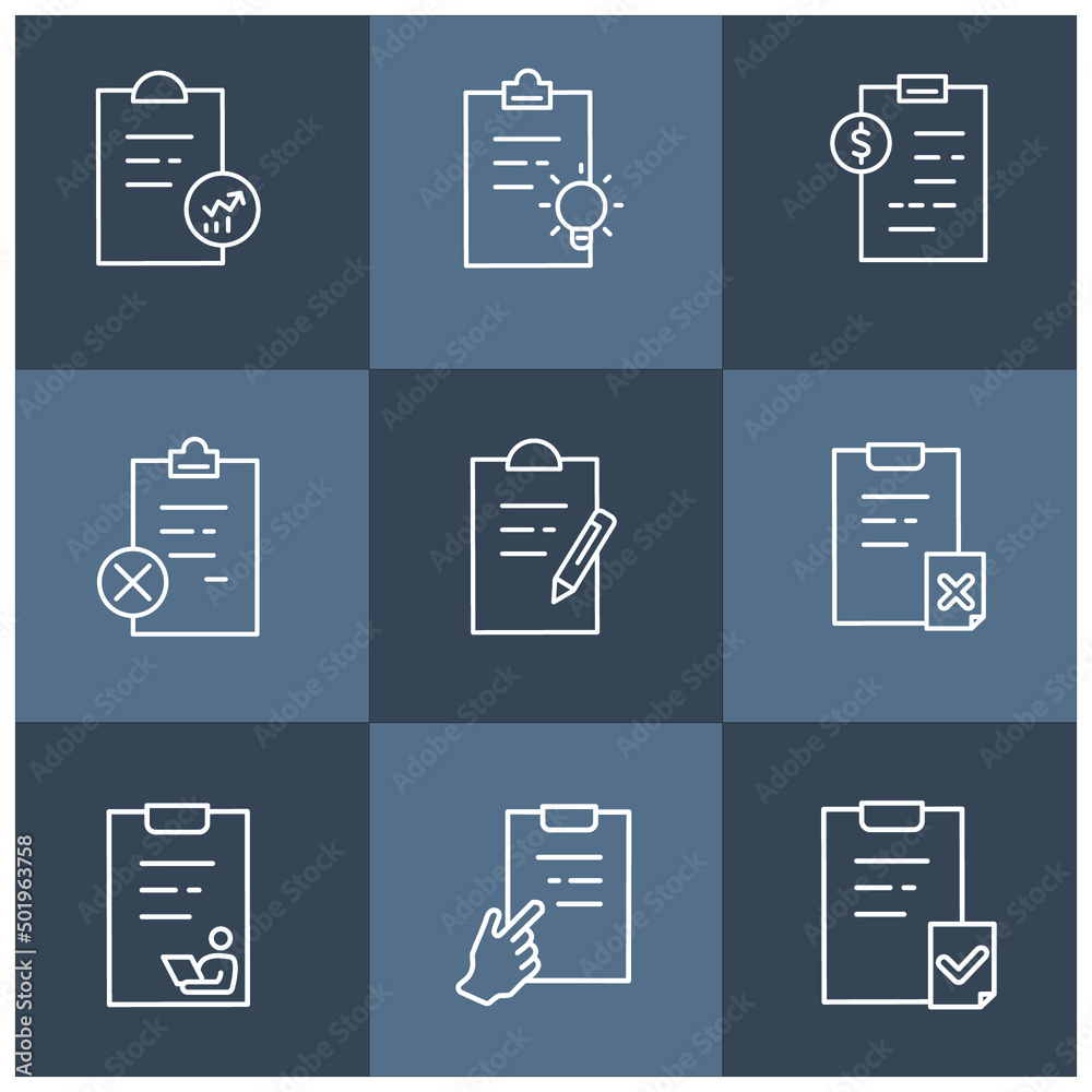 Clipboard icons set . Clipboard pack symbol vector elements for infographic web Clipboard icons set . Clipboard pack symbol vector elements for infographic web