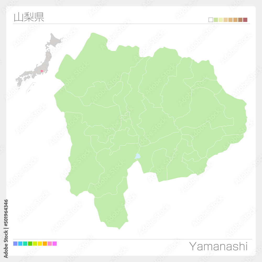 山梨県の地図・Yamanashi Map