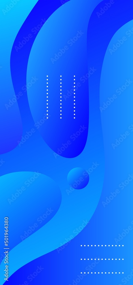 Blue wallpaper. Beautiful light blue abstract mobile wallpaper design with fluid shapes and dots. 