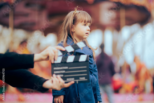 Little Talented Actress Performing in front of a Camera